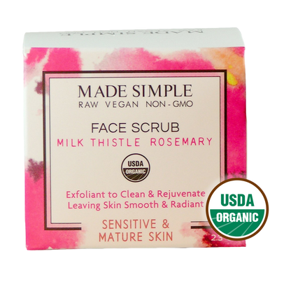 Milk Thistle Rosemary Face Scrub for Sensitive/Mature Skin - Certified Organic, Vegan & Cruelty-free - Look Good Store