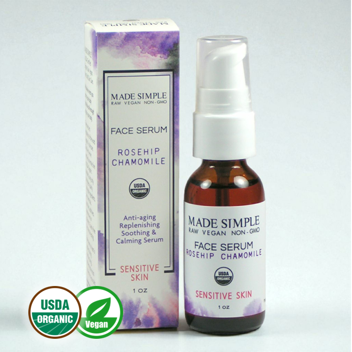 Rosehip Chamomile Face Serum for Sensitive Skin - Certified Organic, Vegan & Cruelty-free - Look Good Store