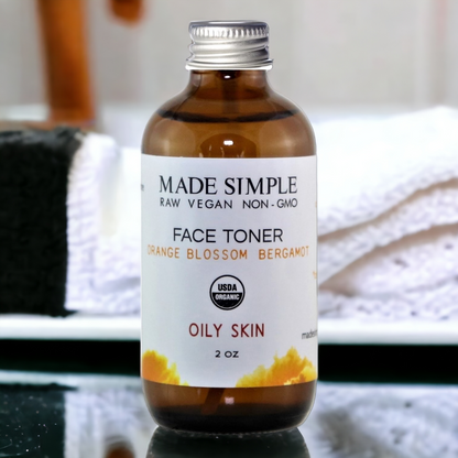 Orange Blossom Bergamot Face Toner for Oily Skin - Certified Organic, Vegan & Cruelty-free - Look Good Store