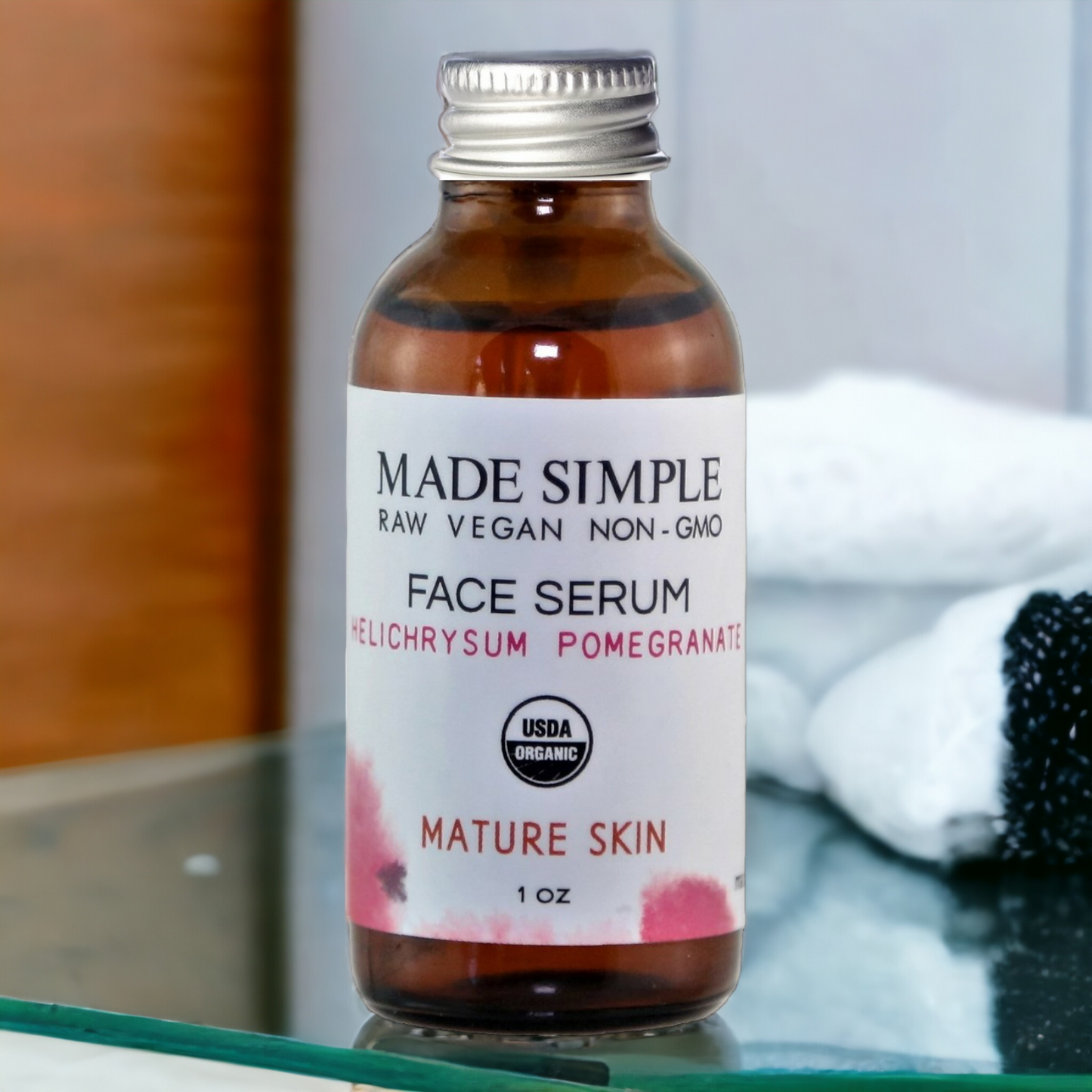 Helichrysum Pomegranate Face Serum for Mature Skin - Certified Organic, Vegan & Cruelty-free - Look Good Store