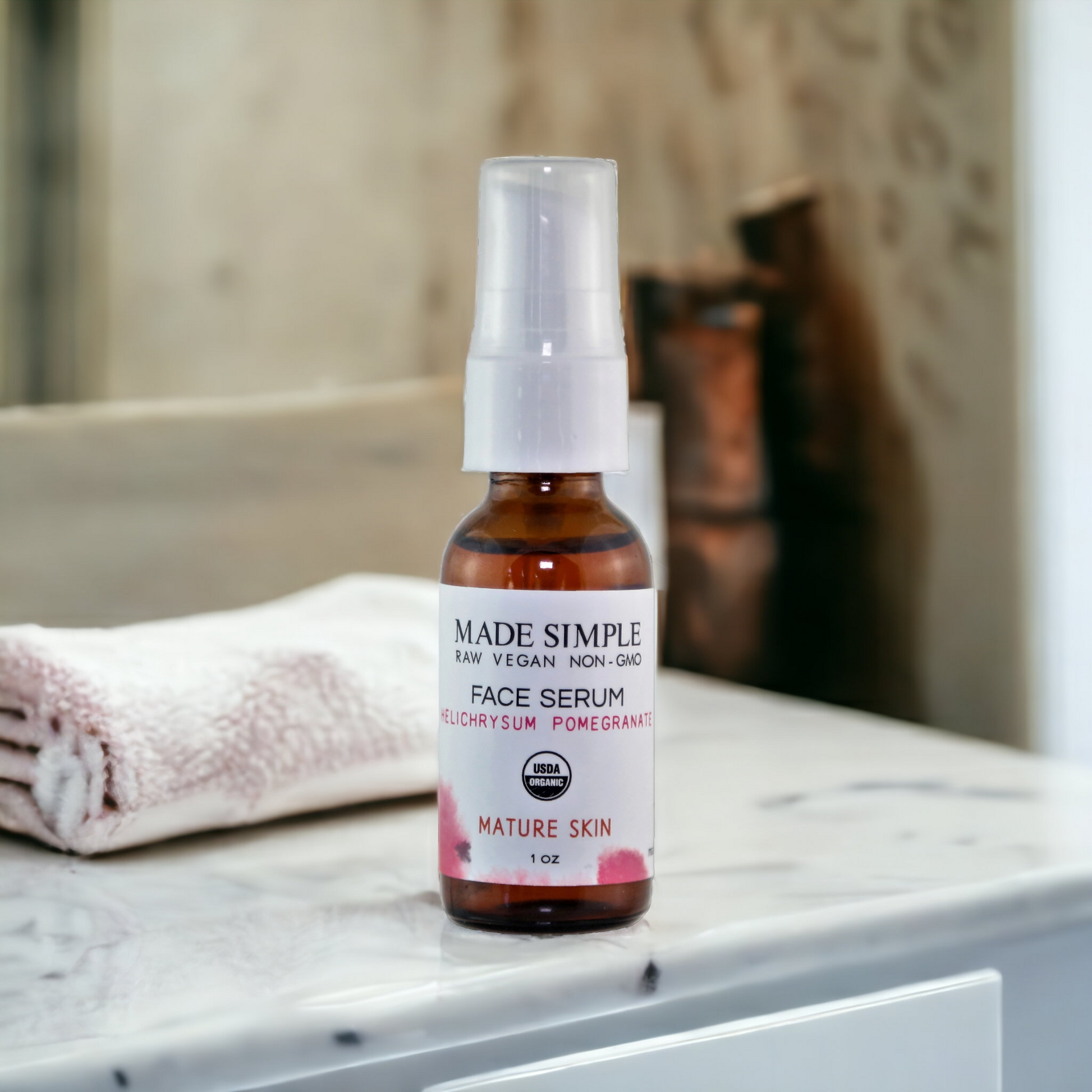 Helichrysum Pomegranate Face Serum for Mature Skin - Certified Organic, Vegan & Cruelty-free - Look Good Store