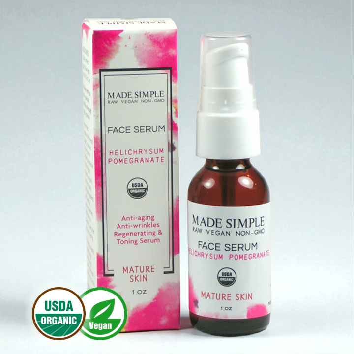 Helichrysum Pomegranate Face Serum for Mature Skin - Certified Organic, Vegan & Cruelty-free - Look Good Store