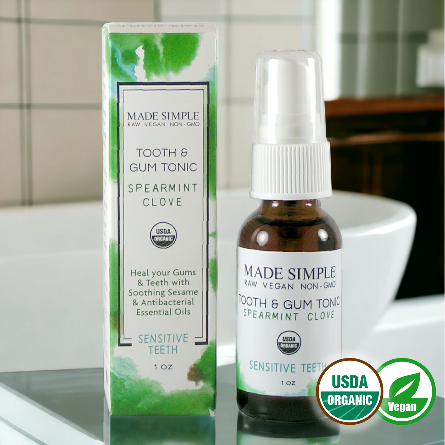 Spearmint Clove Tooth & Gum Tonic - Certified Organic, Vegan & Cruelty-free - Look Good Store