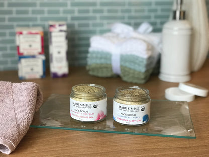 Milk Thistle Rosemary Face Scrub for Sensitive/Mature Skin - Certified Organic, Vegan & Cruelty-free - Look Good Store