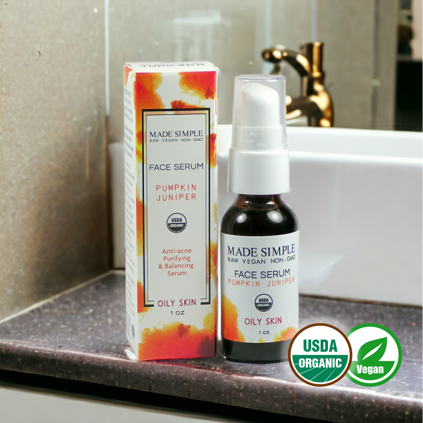 Pumpkin Juniper Face Serum for Oily Skin - Certified Organic, Vegan & Cruelty-free - Look Good Store