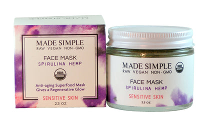 Spirulina Hemp Face Mask for Sensitive Skin - Certified Organic, Vegan & Cruelty-free - Look Good Store