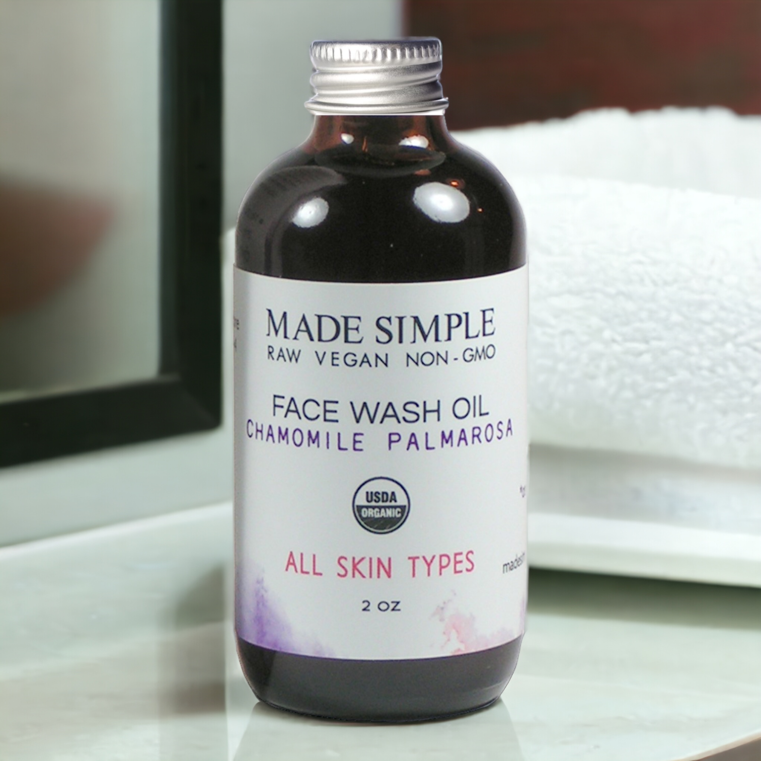 Chamomile Palmarosa Face Wash - Certified Organic, Vegan & Cruelty-free - Look Good Store