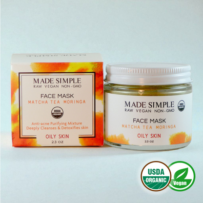 Matcha Tea Moringa Face Mask for Oily Skin - Certified Organic, Vegan & Cruelty-free - Look Good Store