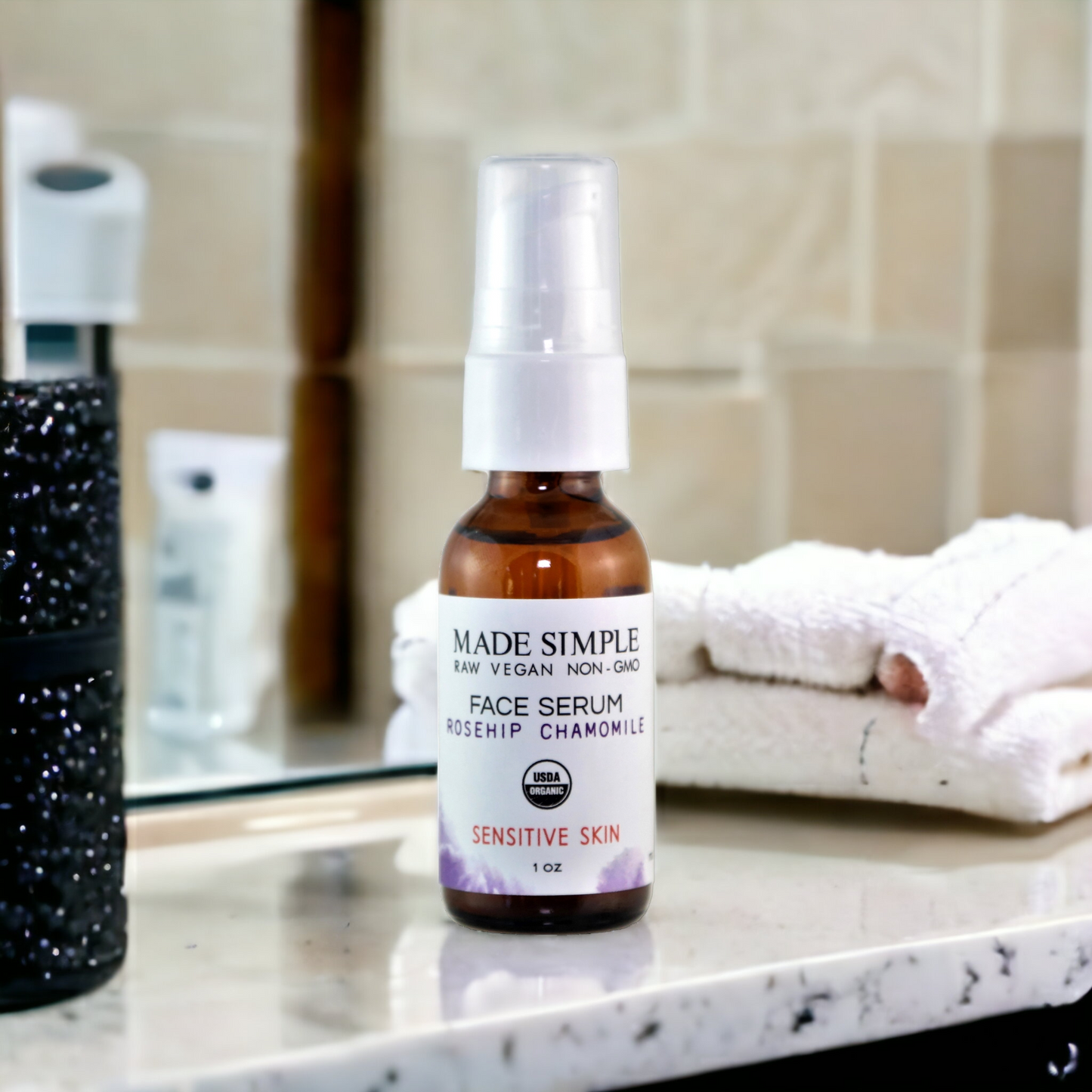 Rosehip Chamomile Face Serum for Sensitive Skin - Certified Organic, Vegan & Cruelty-free - Look Good Store